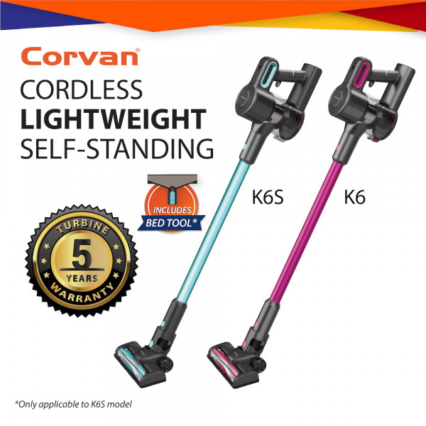 Corvan Cordless Vacuum Cleaner K6/K6S. Wireless for Home & Car. 5Year